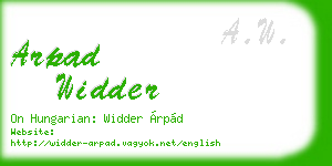 arpad widder business card