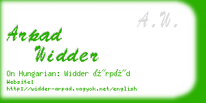 arpad widder business card